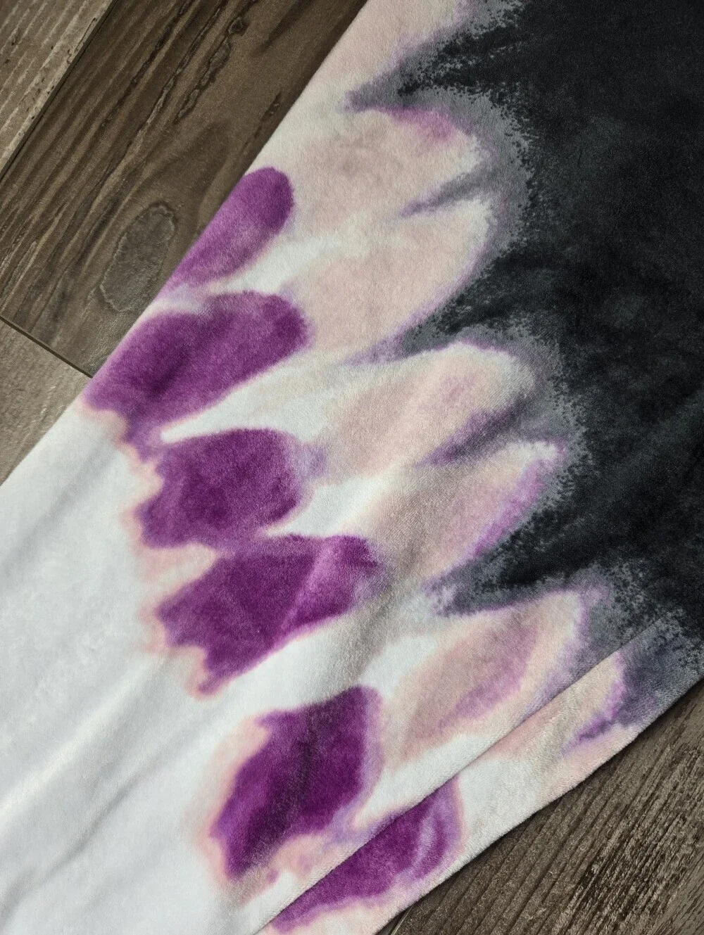 Justice Girls' Black & Purple Tie-Dye Velour Joggers Size Large 12/14 EUC